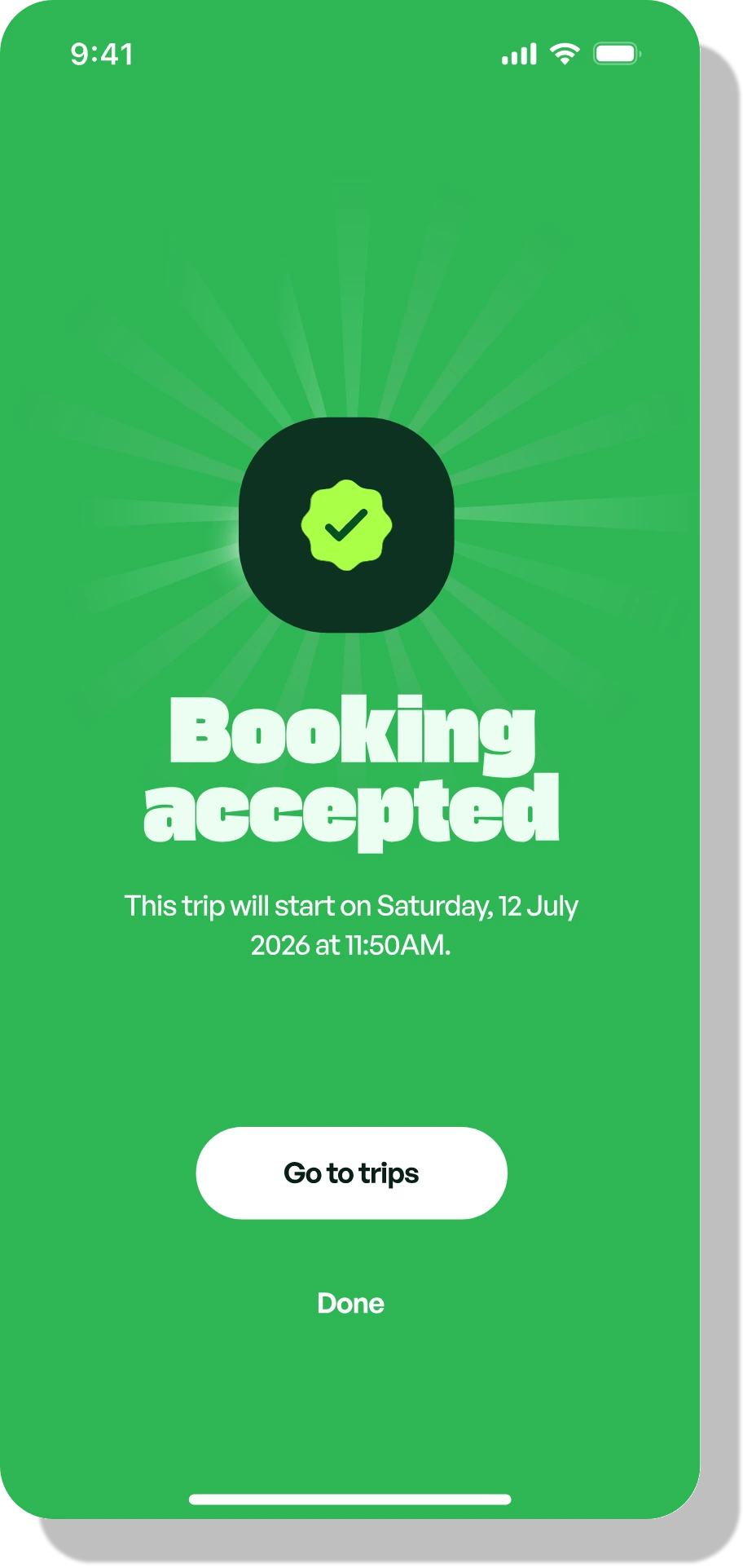 Booking accepted confirmation
