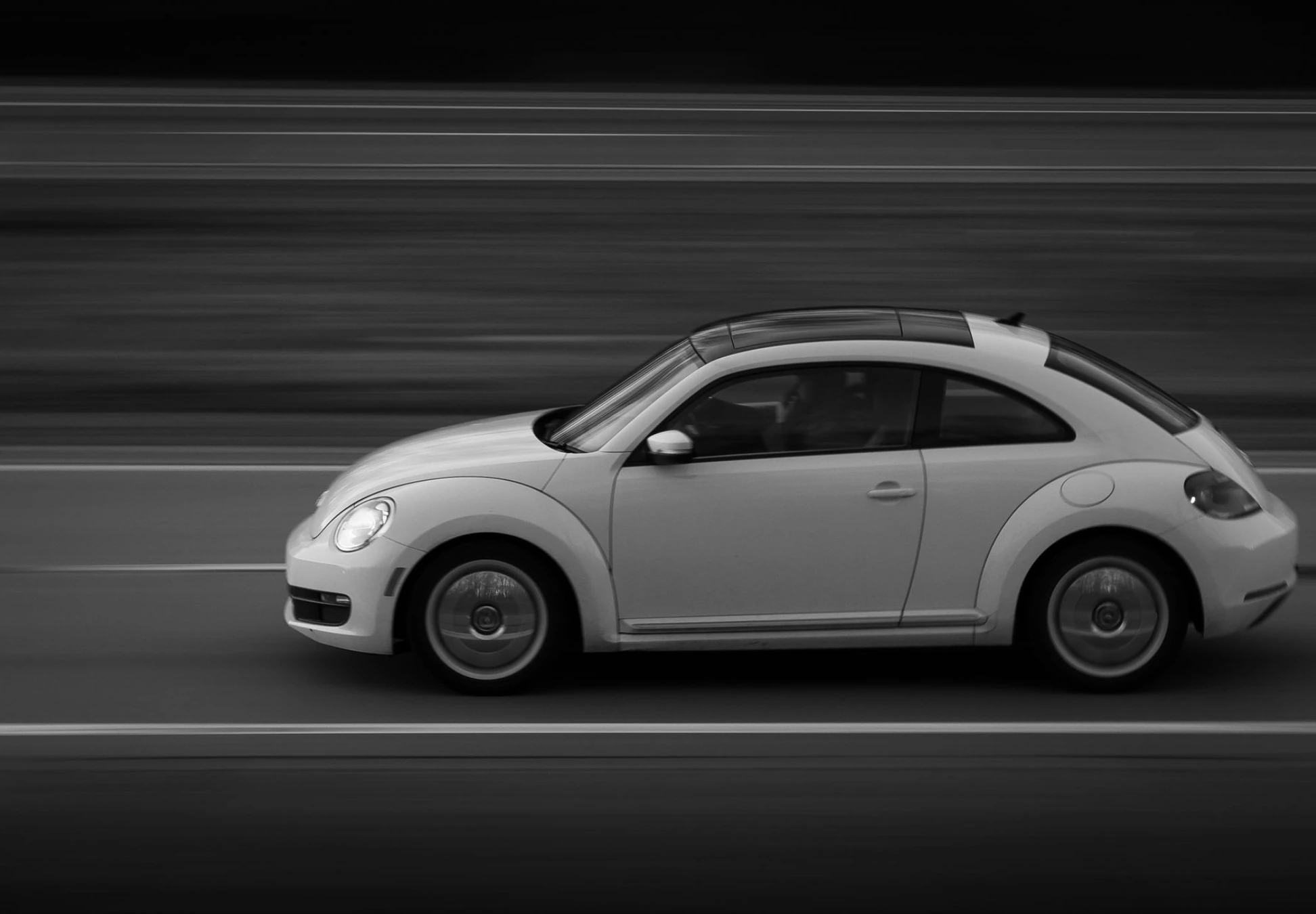 Car driving along a motorway